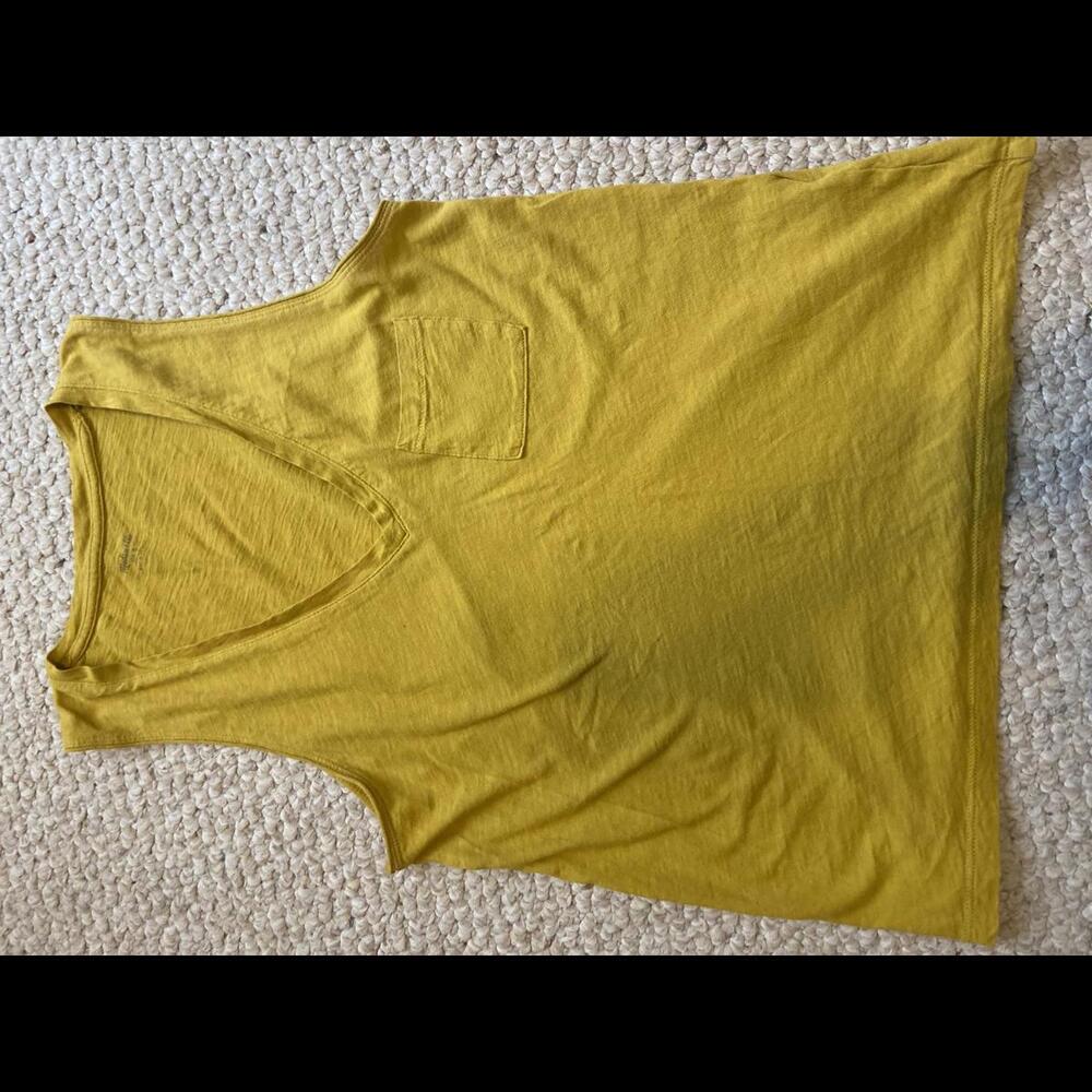 Madewell Women's Mustard Yellow V-Neck Tank Top